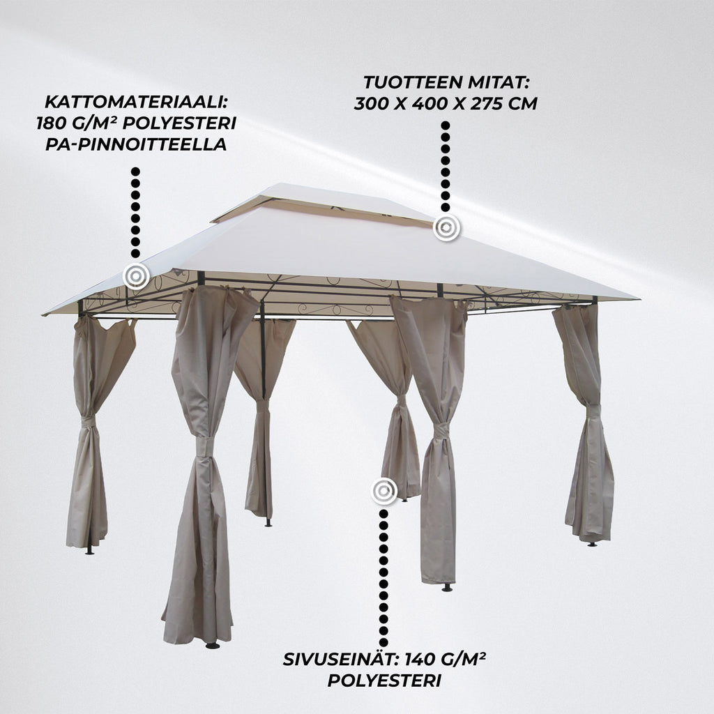 Lykke Paviljonki Havn 3x4m, Beige