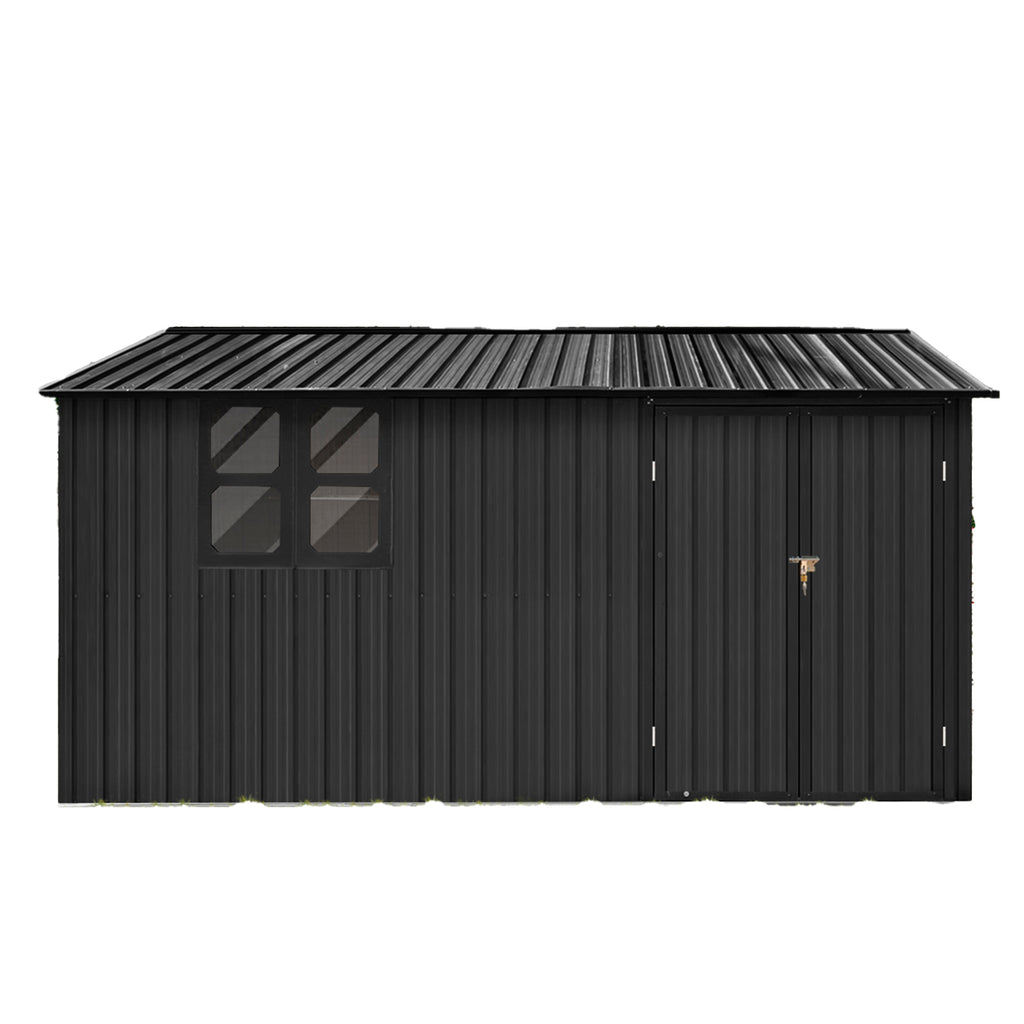 Fornorth Pihavarasto ikkunalla 375x286x162cm, musta