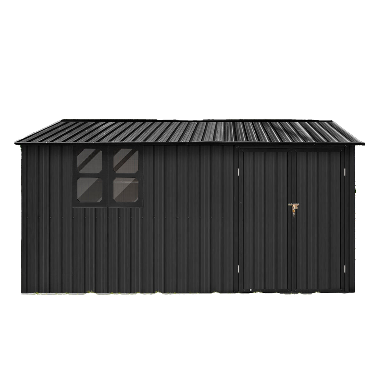 Fornorth Pihavarasto ikkunalla 375x286x162cm, musta