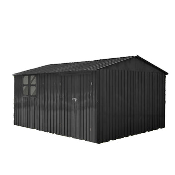 Fornorth Pihavarasto ikkunalla 375x286x162cm, musta