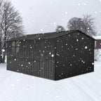 Fornorth Pihavarasto ikkunalla 375x286x162cm, musta