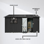 Fornorth Pihavarasto ikkunalla 375x286x162cm, musta