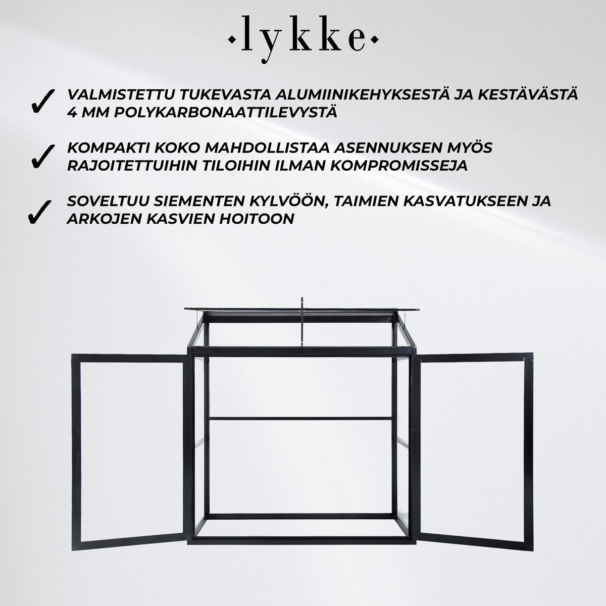 Lykke Minikasvihuone Havsvik 130x55x140cm