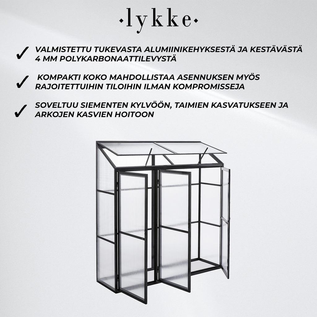 Lykke Minikasvihuone Fjordal 180x55x190cm