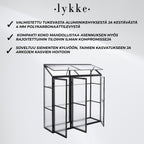 Lykke Minikasvihuone Fjordal 180x55x190cm