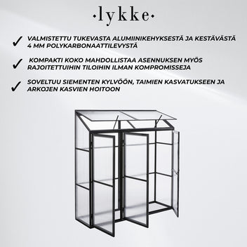 Lykke Minikasvihuone Fjordal 180x55x190cm