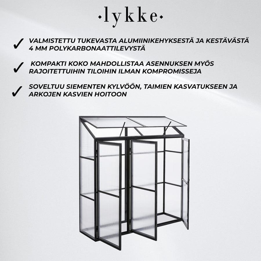 Lykke Minikasvihuone Fjordal 180x55x190cm