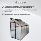 Lykke Minikasvihuone Sundsvall 241x122x195cm