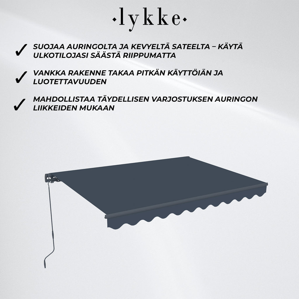 Lykke Markiisi 2,95x2,5 m, tummanharmaa