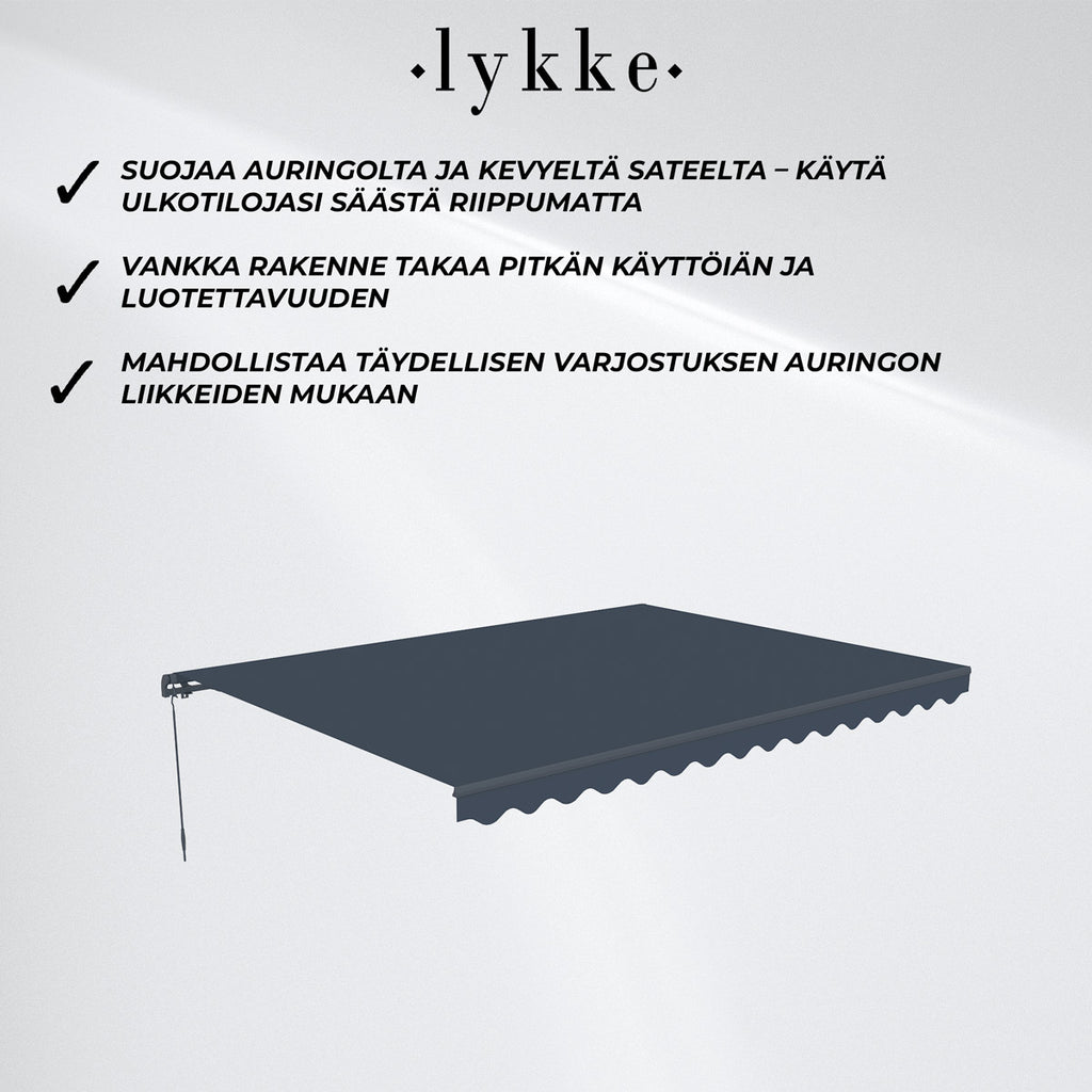 Lykke Markiisi 3,95x3 m, tummanharmaa