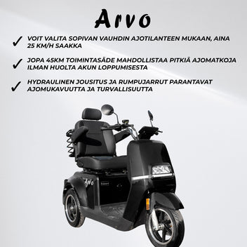 Arvo Senioriskootteri P700 Musta