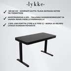 Lykke Sähköpöytä 120x60cm Polar, musta
