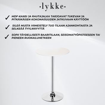 Lykke Baaripöytä Comfort valkoinen 60x105cm
