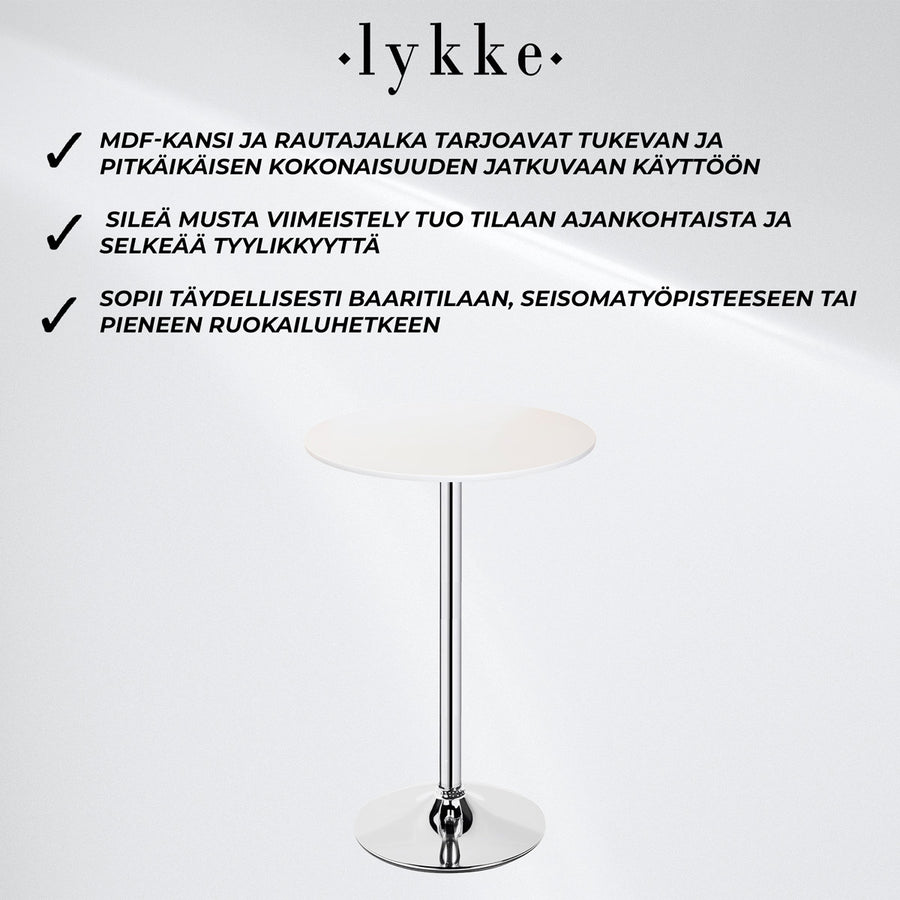 Lykke Baaripöytä Comfort valkoinen 60x105cm