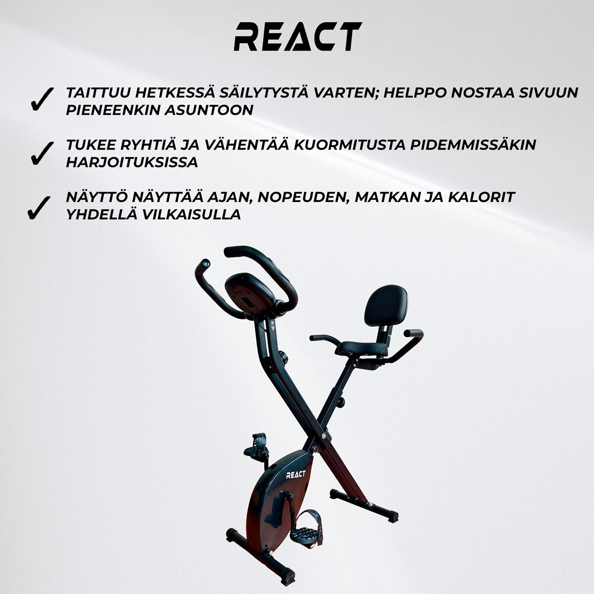 React Kuntopyörä Kokoontaitettava Selkänojalla