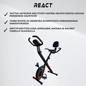 React Kuntopyörä Kokoontaitettava Selkänojalla