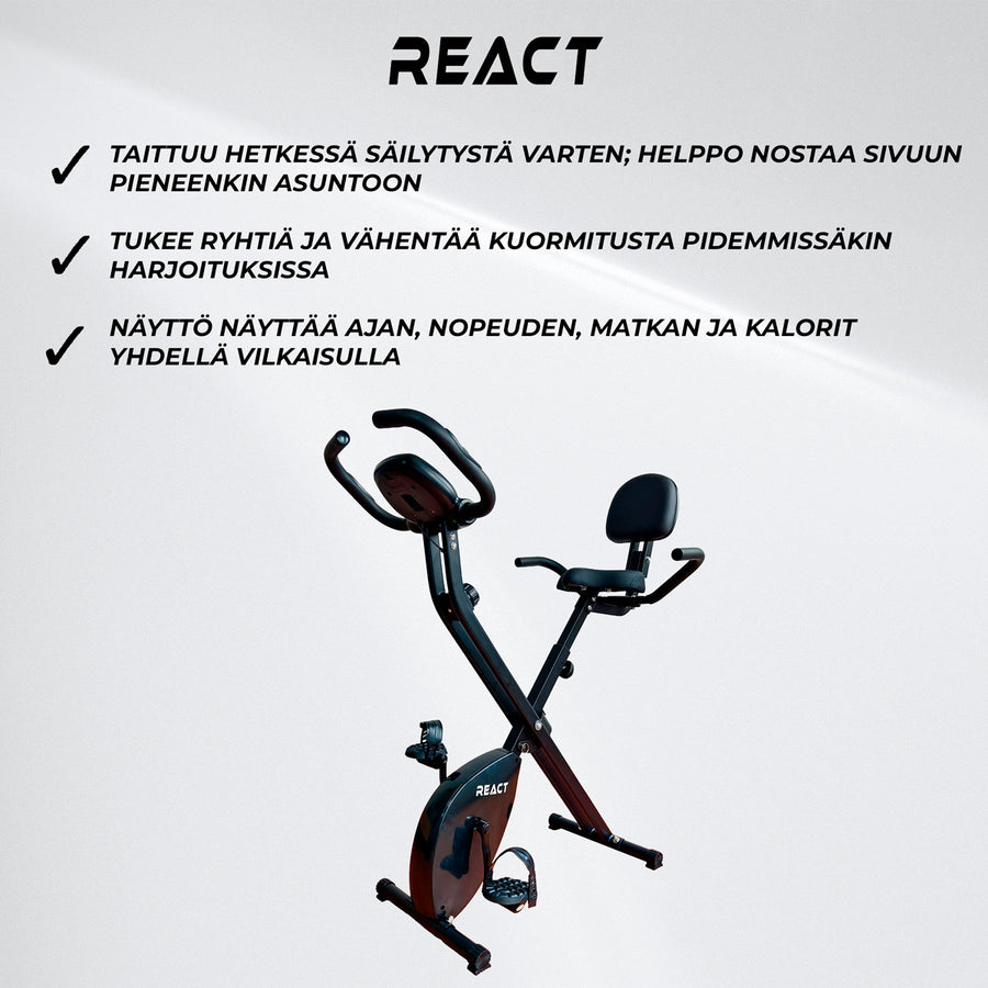 React Kuntopyörä Kokoontaitettava Selkänojalla