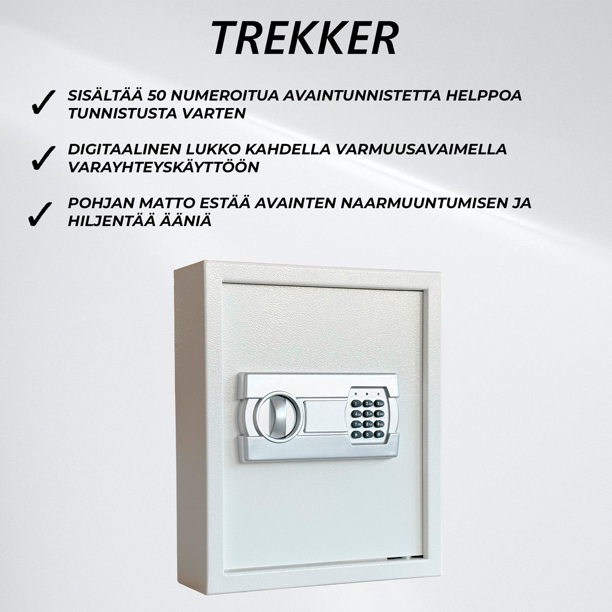 Trekker Avainkaappi 50, valkoinen, digitaali lukolla