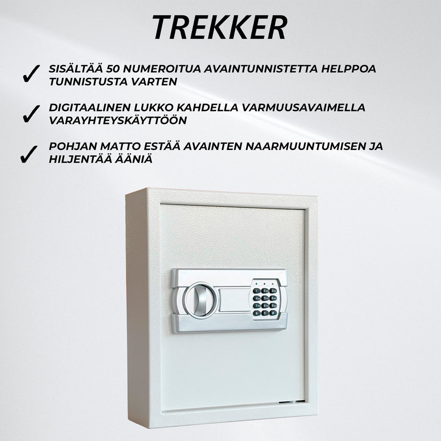 Trekker Avainkaappi 50, valkoinen, digitaali lukolla