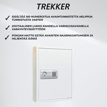 Trekker Avainkaappi 100, valkoinen, digitaali lukolla