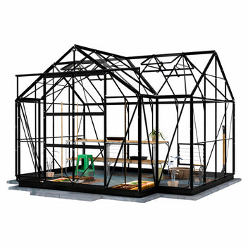 Lykke Kasvihuone T-muotoinen musta 10,2 m2
