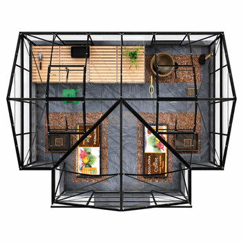 Lykke Kasvihuone T-muotoinen musta 10,2 m2