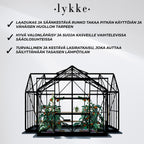 Lykke Kasvihuone T-muotoinen musta 12,8 m2