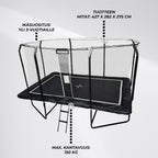 Stratos Suorakaide Trampoliini 275x427 cm Premium Black Line