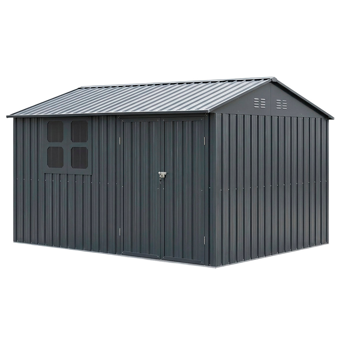 Fornorth Pihavarasto ikkunalla 313x260x205cm, antrasiitti