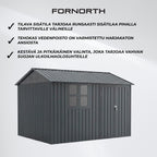 Fornorth Pihavarasto ikkunalla 313x260x205cm, antrasiitti