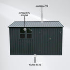 Fornorth Pihavarasto ikkunalla 313x260x205cm, antrasiitti