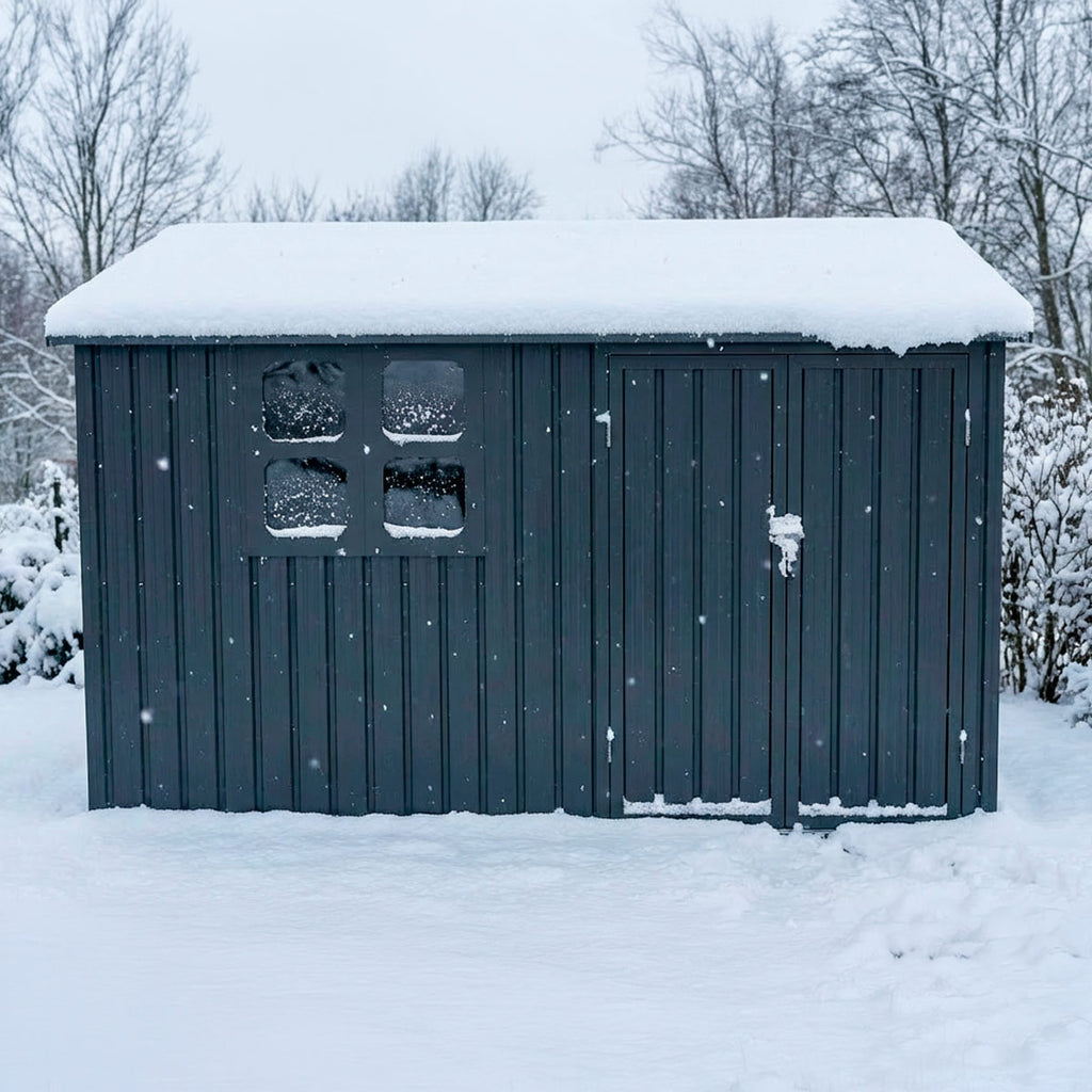 Fornorth Pihavarasto ikkunalla 313x260x205cm, antrasiitti