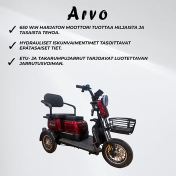 Arvo Senioriskootteri P250 Punainen