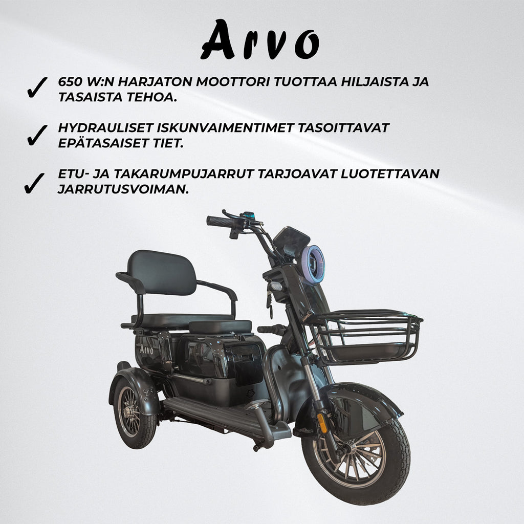 Arvo Senioriskootteri P250 Musta