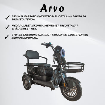 Arvo Senioriskootteri P250 Musta