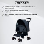 Trekker Lemmikkirattaat 15 kg, Musta