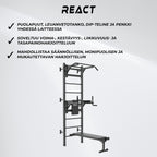 React Puolapuut/kuntotorni Metallinen Musta