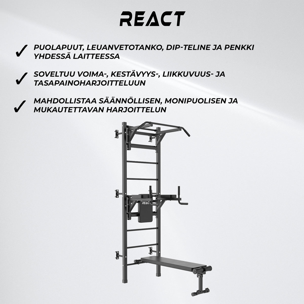 React Puolapuut/kuntotorni Metallinen Musta