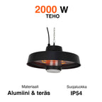 Fornorth Terassilämmitin kattoon 2000w led, remote