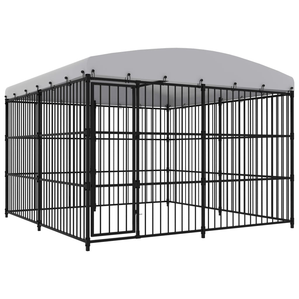 Hundkoja 3x3 m med tak, svart