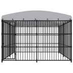 Hundkoja 3x3 m med tak, svart