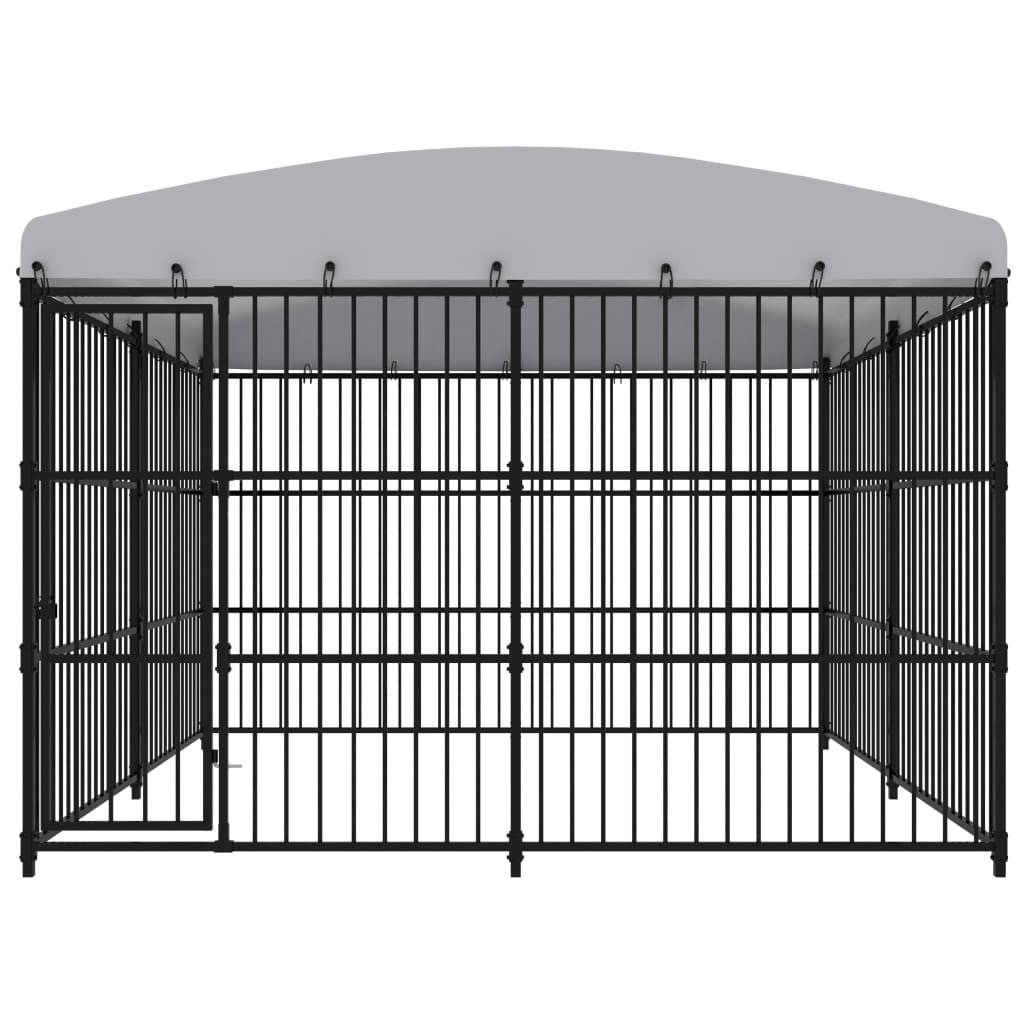 Hundkoja 3x3 m med tak, svart