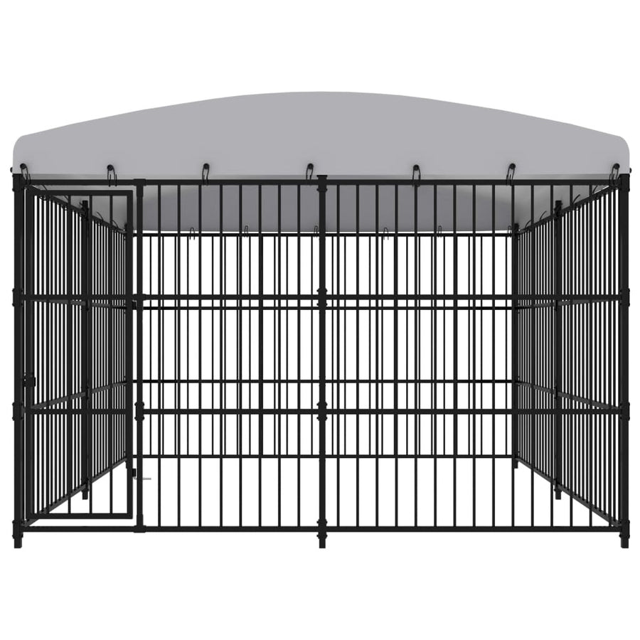 Hundkoja 3x3 m med tak, svart