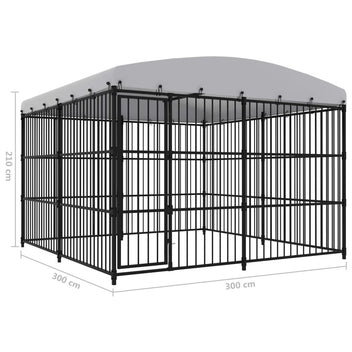 Koiratarha 3x3m katoksella, musta