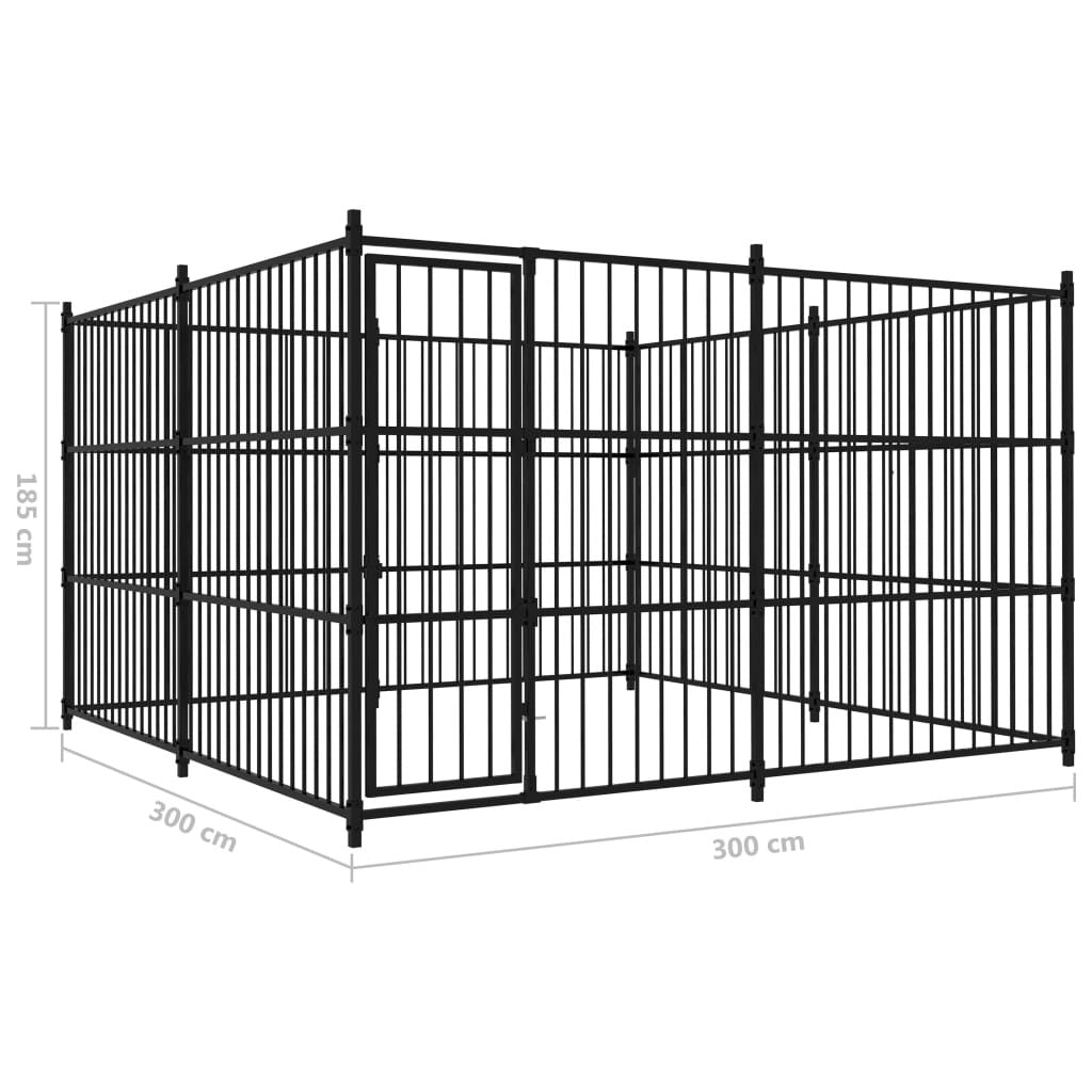 Koiratarha 3x3m, musta