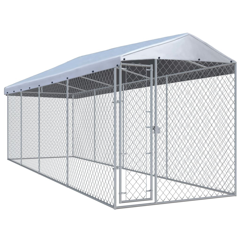 Hundkoja 7,6 x 1,9 m med tak