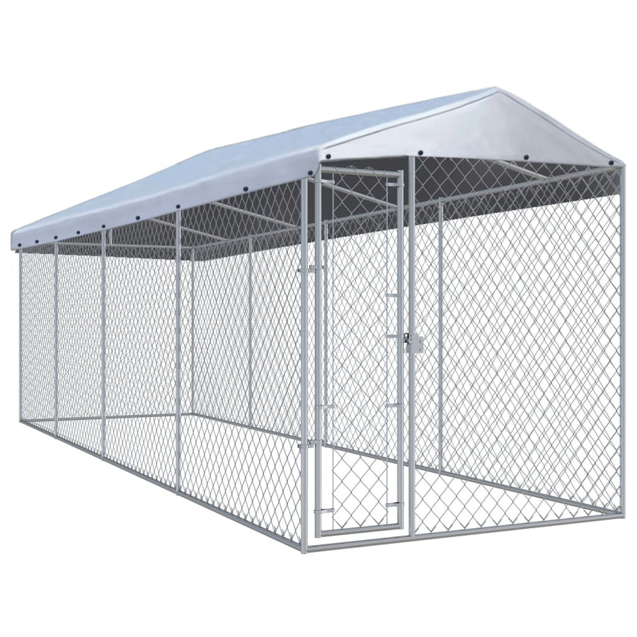 Hundkoja 7,6 x 1,9 m med tak