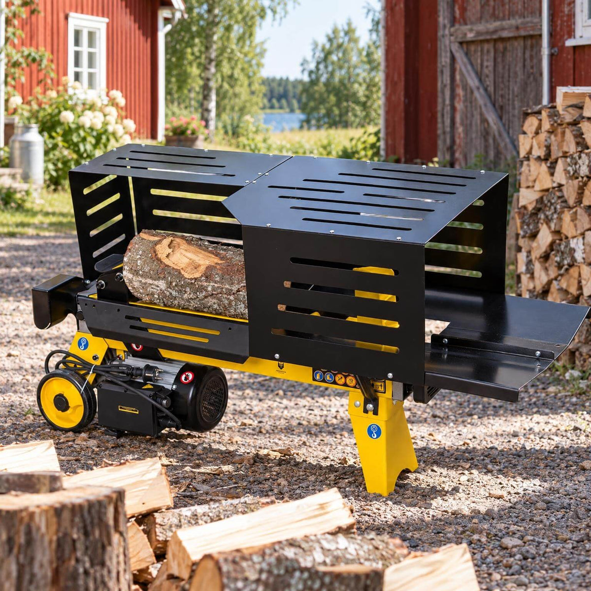 Vedklyv 5 t – 2200 W, 52 cm vedlängd, transporthjul
