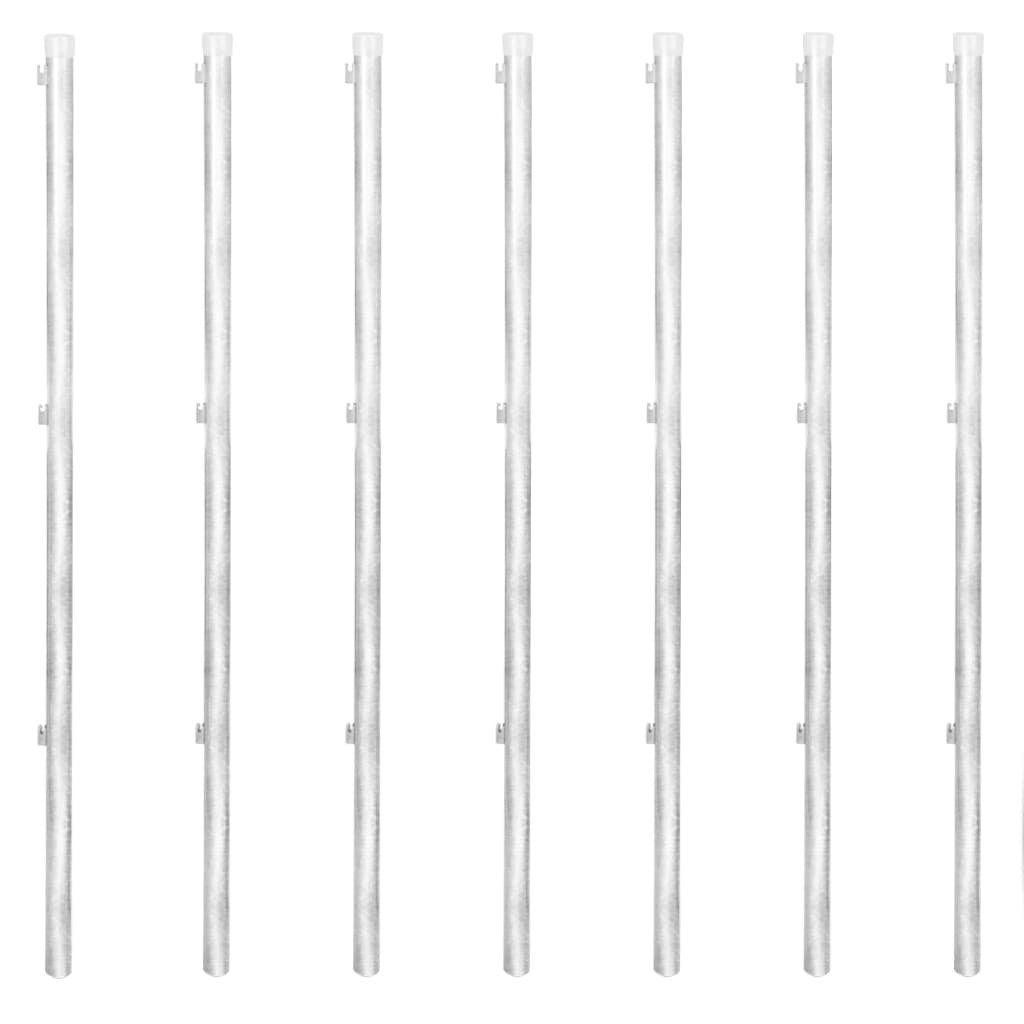 Verkkoaita tolpilla galvanoitu teräs 15x1 m hopea