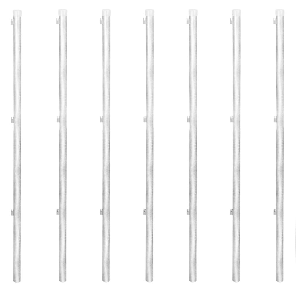 Verkkoaita tolpilla galvanoitu teräs 15x1,25 m hopea